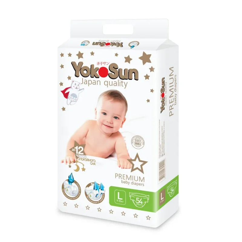 Tagliklar YokoSun Premium, L (9-13 kg), 54 dona.