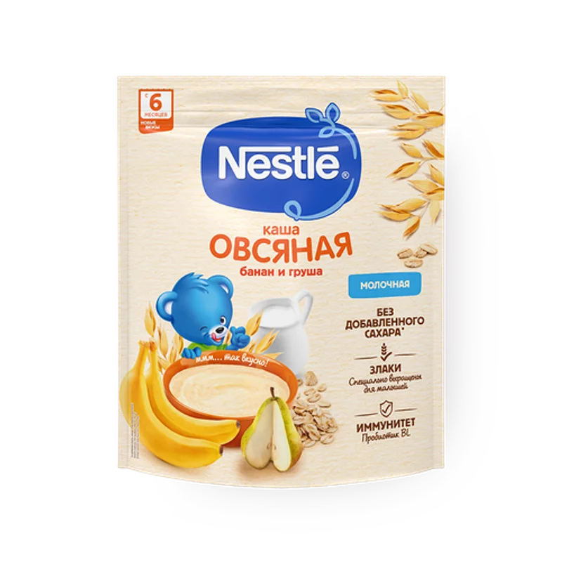 Nestle suli yormasi, banan va nok sutli bo'tqa (6 oydan) 200 g